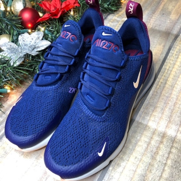 Nike Women's Air Max 270 Blue Void Crimson Tint - Picture 5 of 6